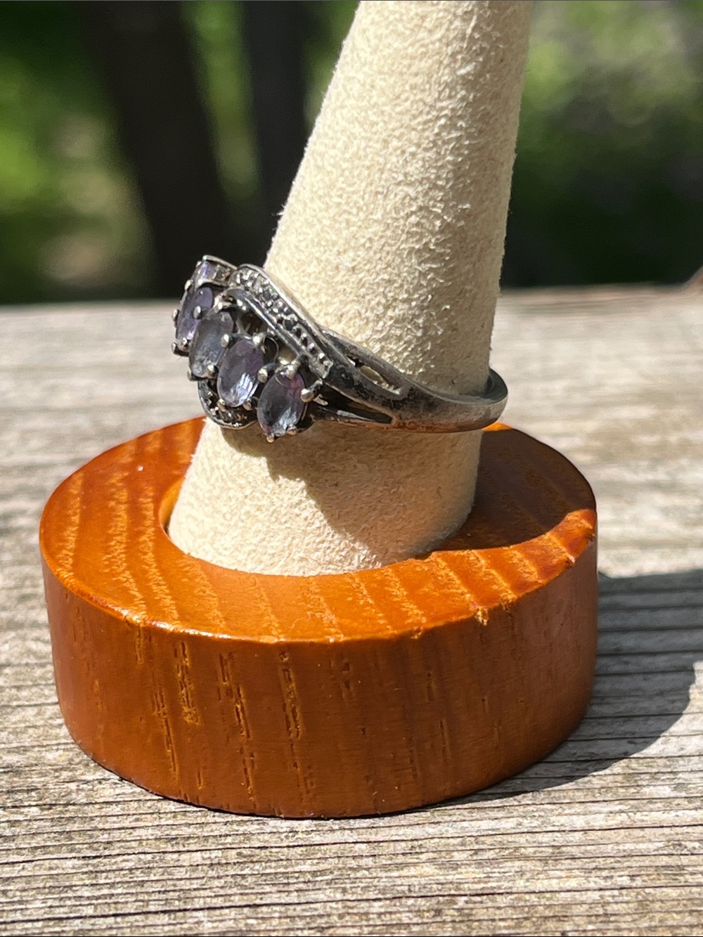 Sterling Silver 925 Lavender Gemstone Cluster Ring